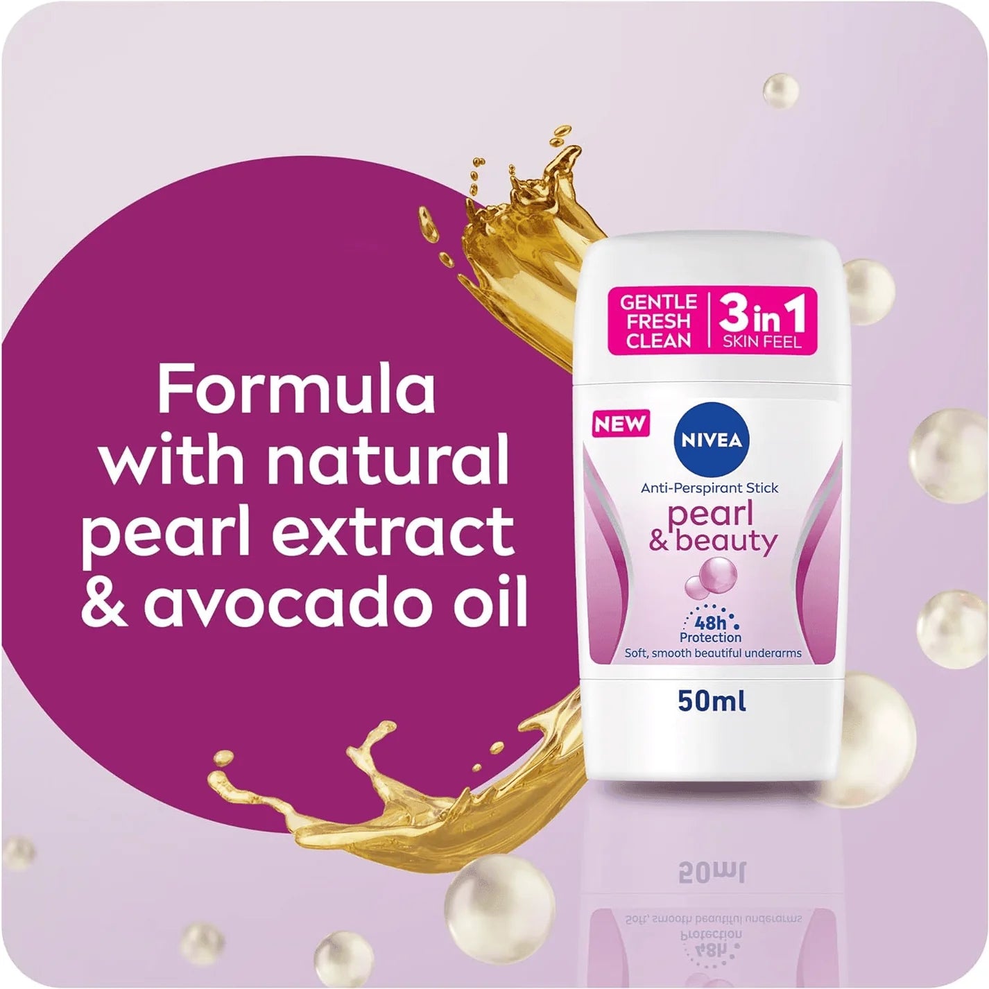 Nivea Pearl & Beauty 3 In 1 Antiperspirant Stick – 50ml