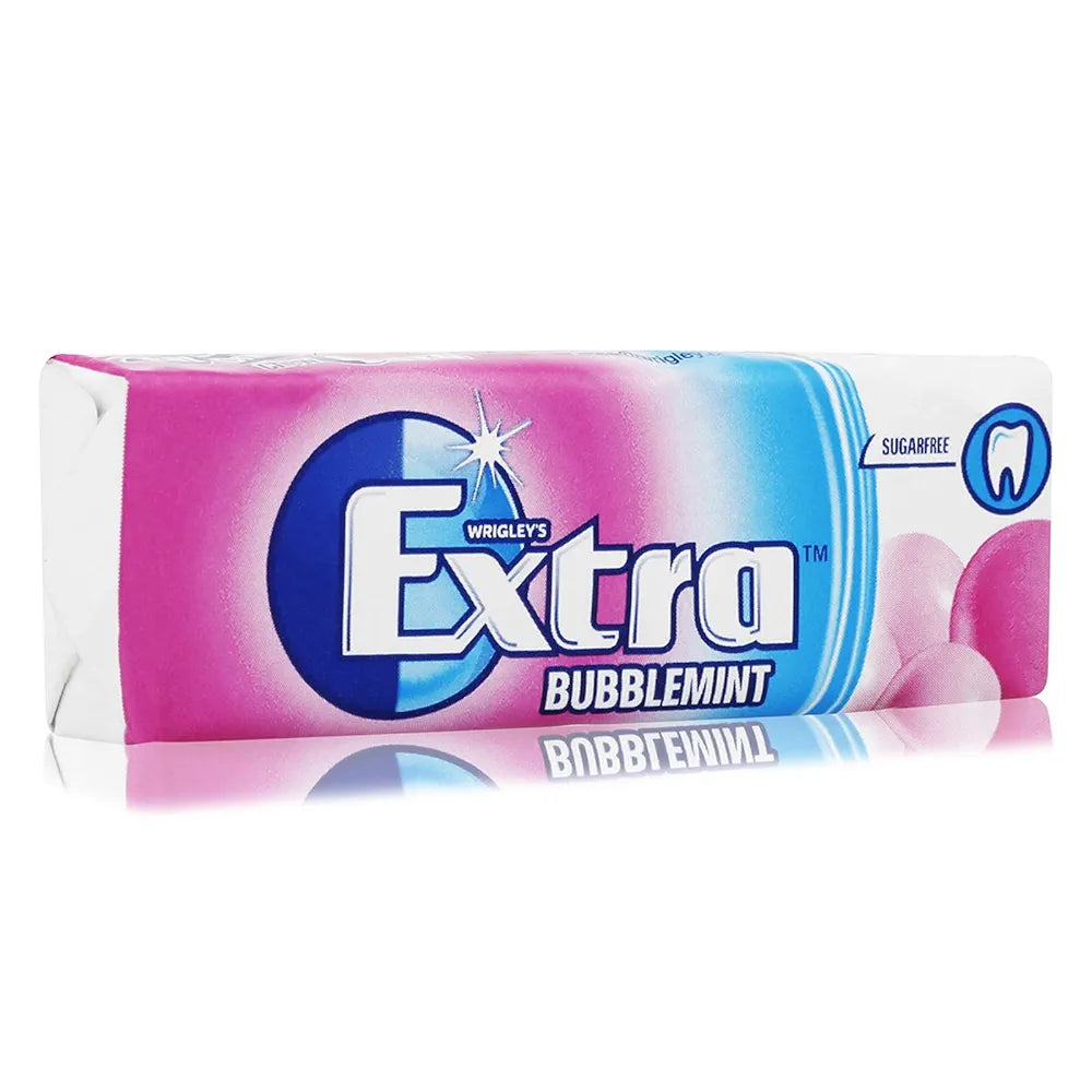 EXTRA Wrigley's Extra Bubblemint Sugar Free Chewing Gum, 14g