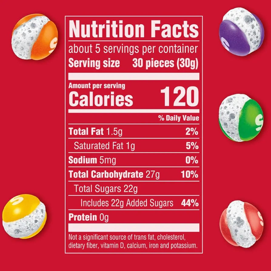 SKITTLES POP'd Originals Freeze Dried Candy, 5.5 Oz Resealable Candy Bag