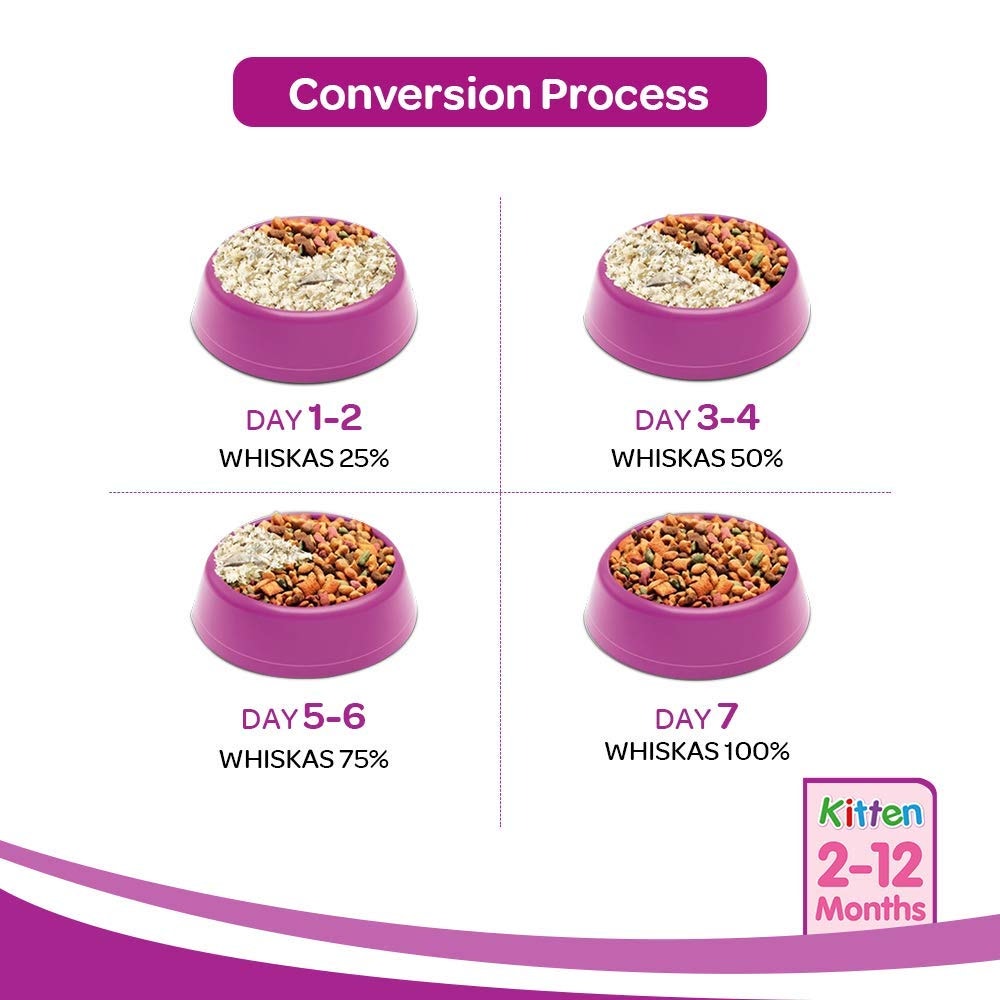 WHISKAS Kitten Dry Food, Ocean Fish with Milk 480gm