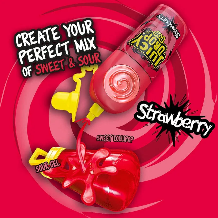 Bazooka Candy Brands Juicy Drop Strawberry / Blackcurrant Lollipop - 26 gms