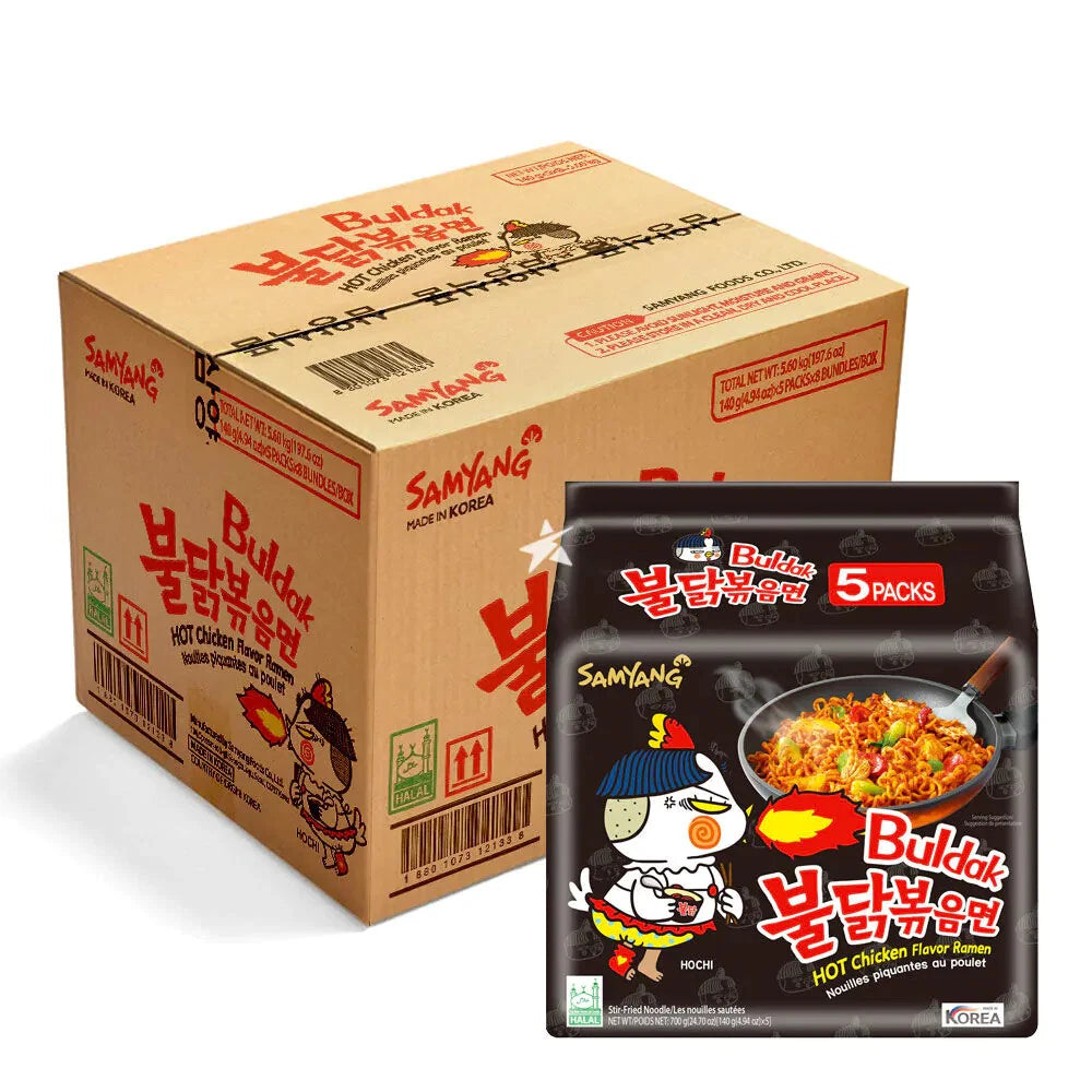 Samyang Buldak Korean Hot Chicken Ramen Noodles 140g (40 Packs) HALAL