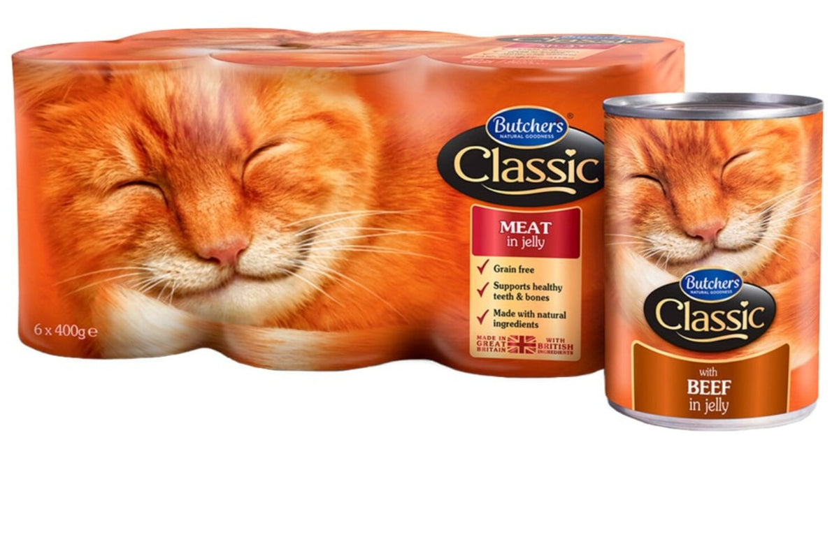 Butcher's Classic Beef In Jelly Wet Adult Cat Food Tin 400g