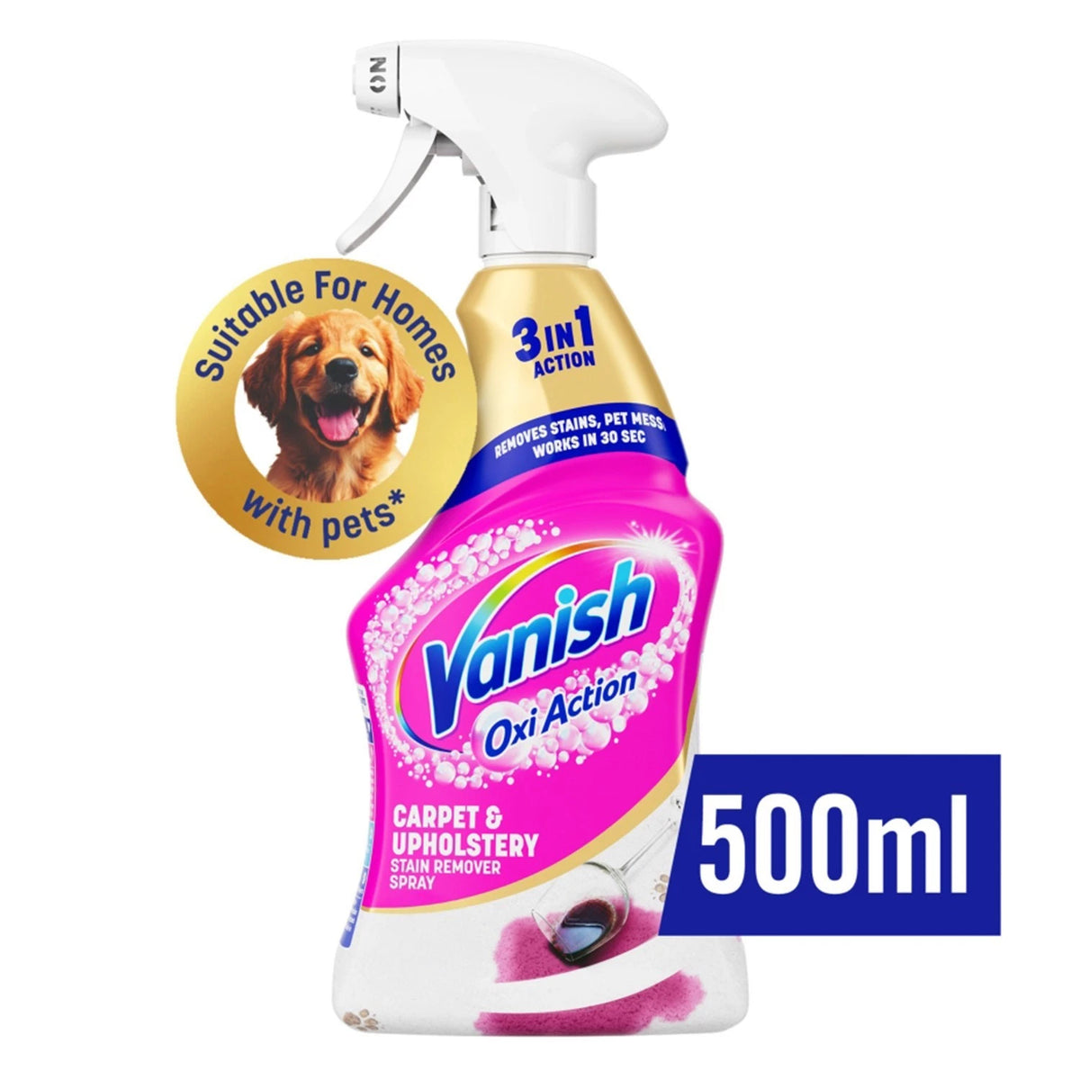 Vanish Carpet Cleaner Upholstery Gold Oxi Action Stain Remover Spray - 500ml