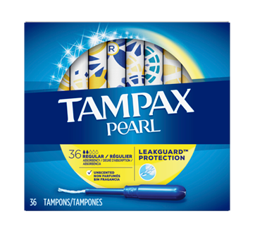 Pearl Plastic Tampons Regular Absorbency Unscented, 36 units