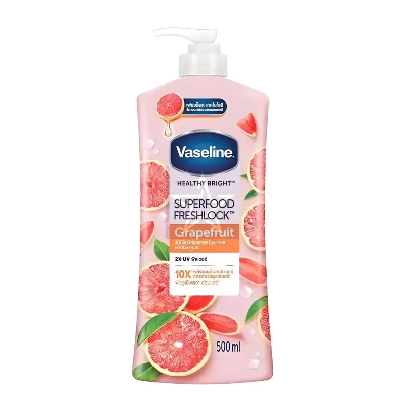 VASELINE BODY LOTION HEALTHY BRIGHT SUPER FOOD FRESH LOCK GRAPEFRUIT 500ML